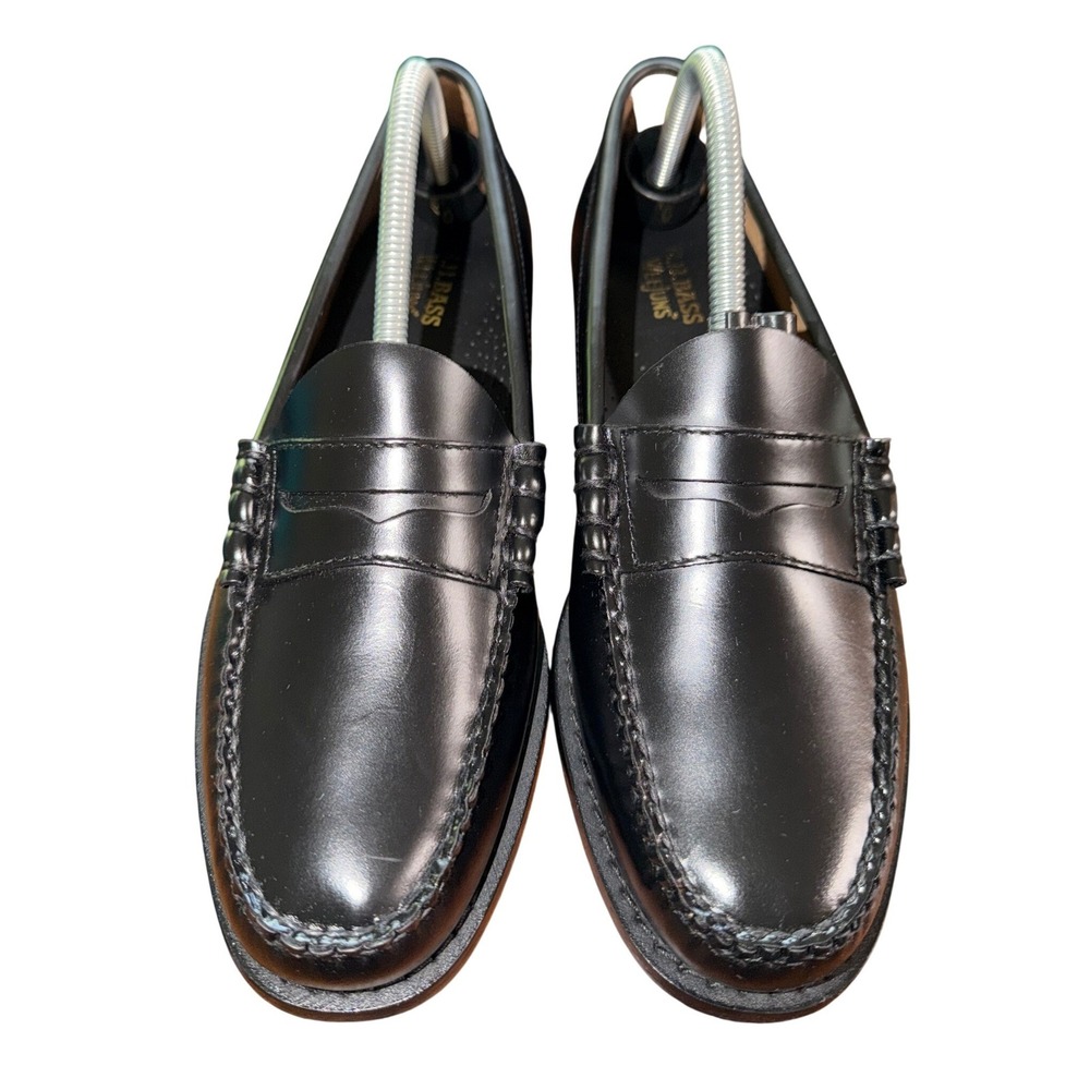 G.H. Bass Larson Weejuns Beefroll Penny Loafers Mens 8D Black Leather NEW